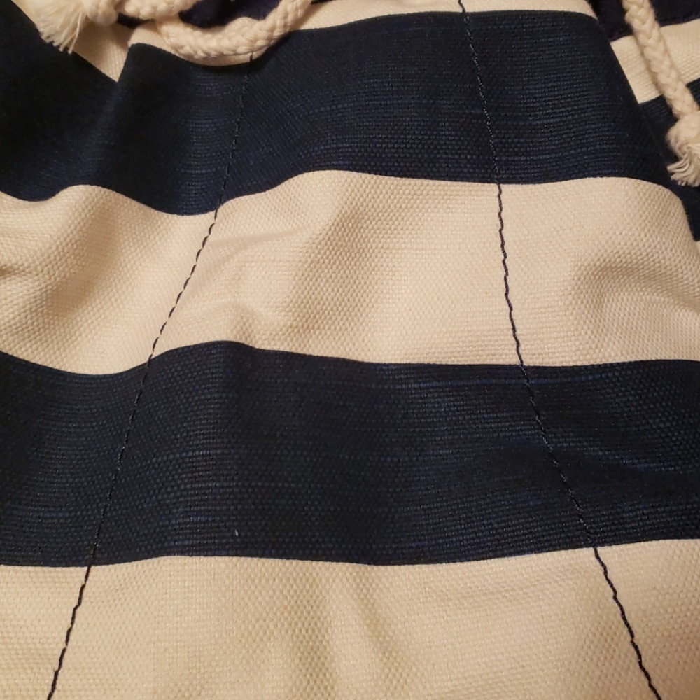 NEW! Drawstring Hobo Blue Stripe bag - Picture 5 of 6